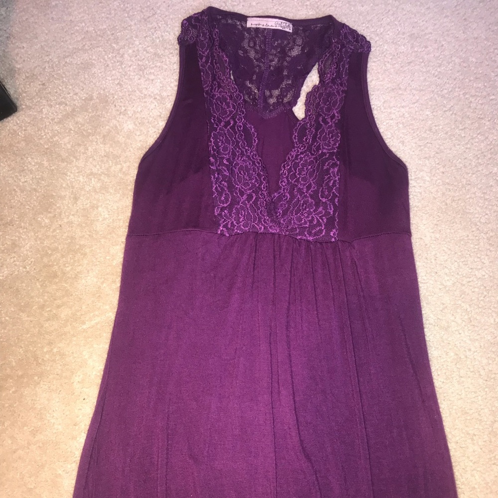 Purple lace tank